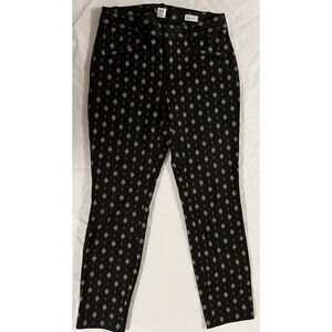 Gap For Good Curvy Skinny Ankle Pants 6 Black Gold Metallic Stretch